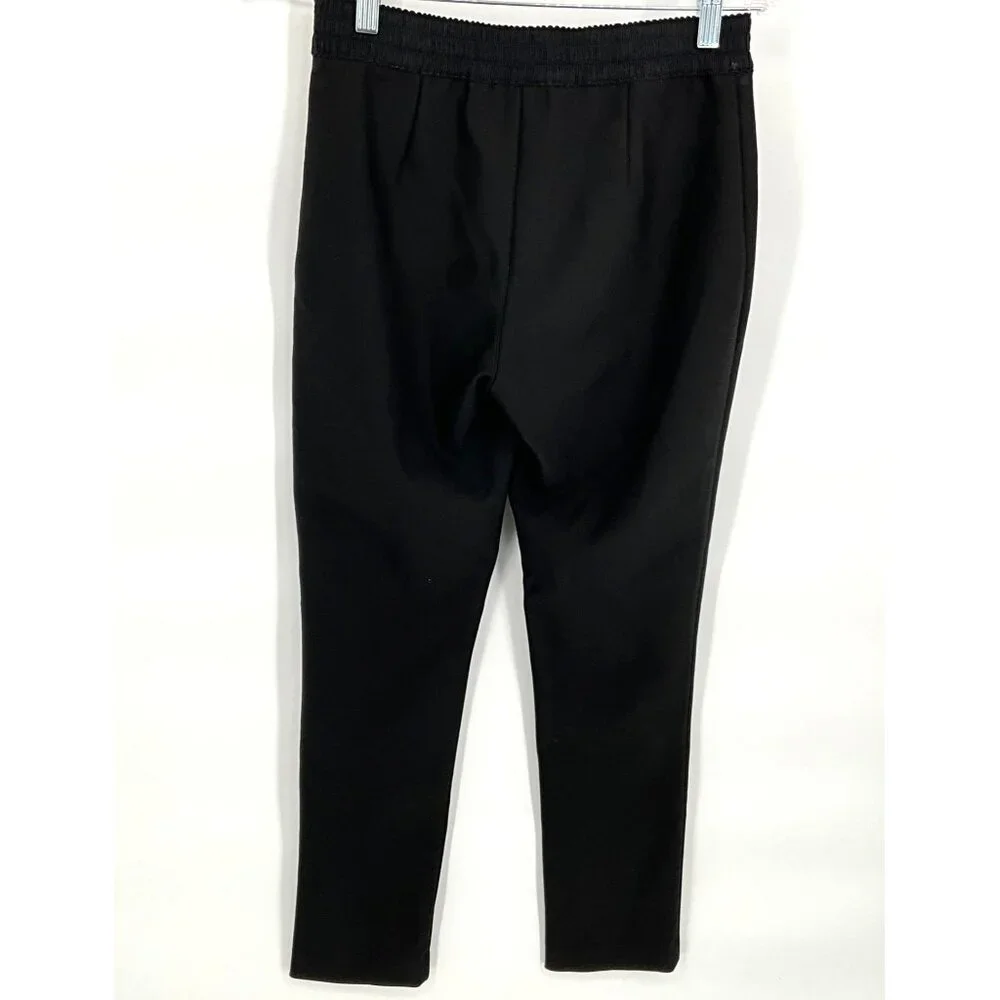 Kate Spade‎ Black Elastic Waist Trousers Side Gold Tone Zipper Size 2
